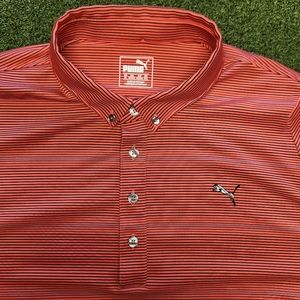 Mens Puma Golf Polo Size XL Red Blue Black Striped